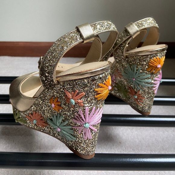 BOTKIER Women Jessie Embellished Leather Platform Wedge Sandals - NEW NWOB - Picture 4 of 8